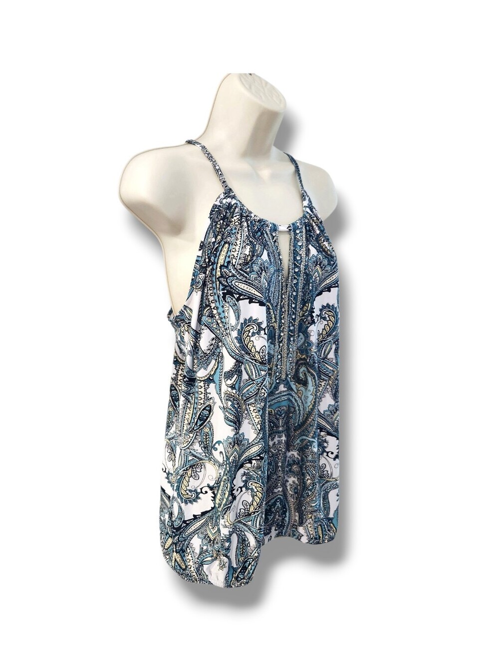 INC Boho Style Paisley Print Blousson Keyhole Cami | Large - Picture 3 of 11